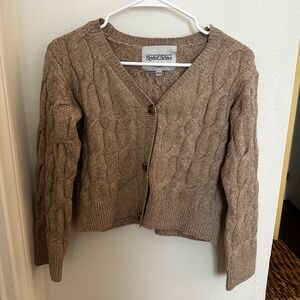 Reserve Fairfax Button-Up Cable Knit Cardigan